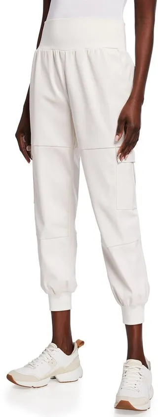 Giles High-Waist Faux Leather Jogger Pant