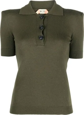 Fine-Knit Polo Shirt