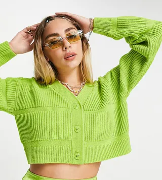 COLLUSION cardigan in lime