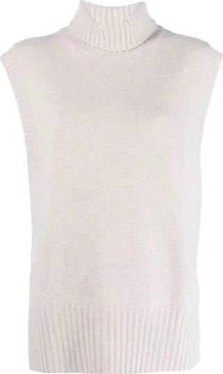 Roll-Neck Cashmere Vest