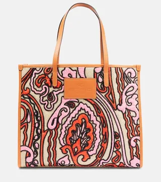 Globetrotter Medium rafia tote bag