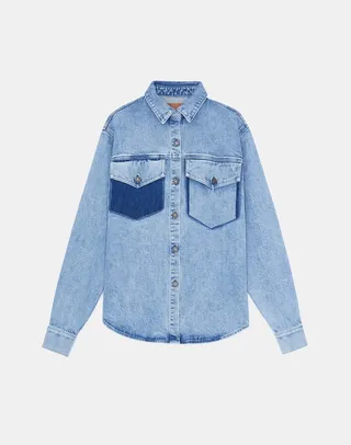 L148 Denim Two Tone Shirt Jacket