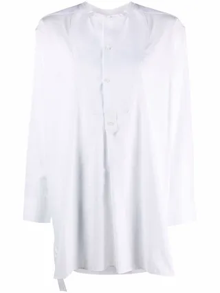 Collarless Long-Sleeved Tunic