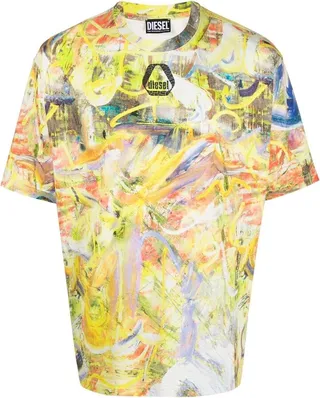 logo paint-print T-shirt
