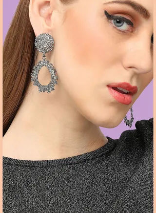 Silver Plated Party Designer Drop Earring For Women