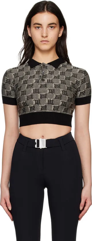MISBHV Black & Taupe Monogram Polo