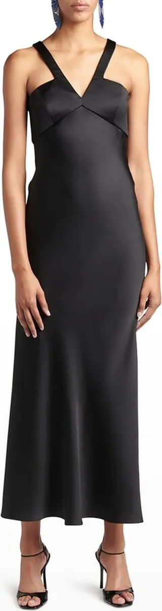 Halter Satin Bias Gown