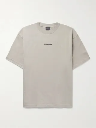 Distressed Logo-Embroidered Cotton-Jersey T-Shirt