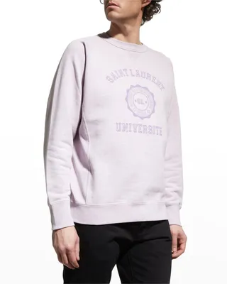 Men's University-Print Oversized Sweatshirt