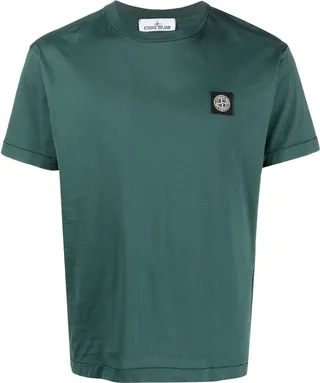 Compass-patch cotton T-shirt