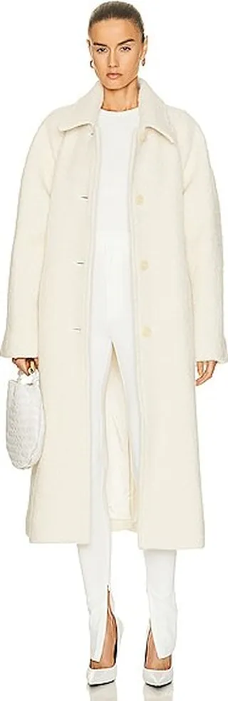 Acne Studios Waist Tie Coat in Ivory