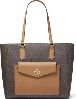 Michael Kors Women's Joey MK Signature TZ Snap Pocket Tote