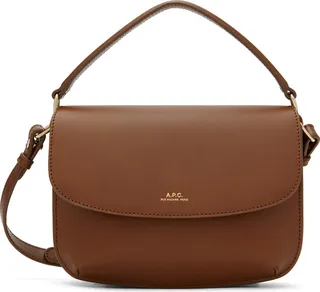 A.P.C. Brown Mini Sarah Shoulder Bag