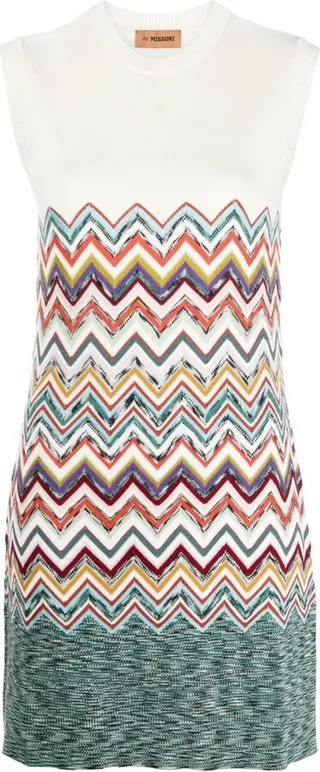 Zigzag-Knit Shift Dress