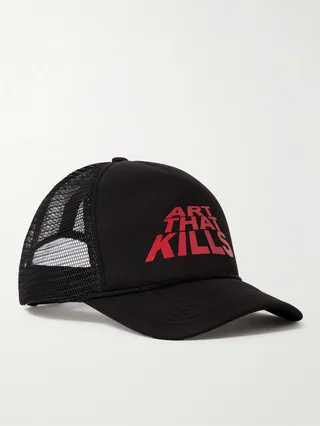 Printed Canvas and Mesh Cap