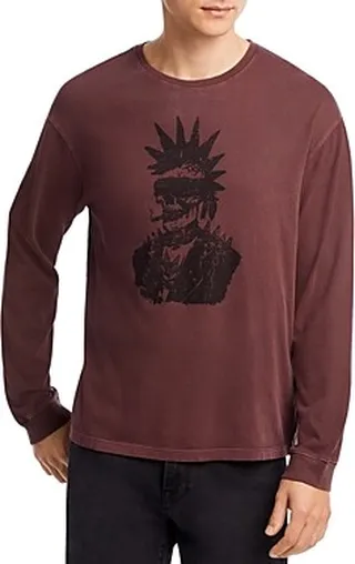 John Varvatos Punk Skull Relaxed Long Sleeve Graphic Tee