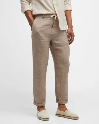 Men's Mercer Drawstring Linen-Blend Pants