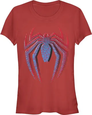 Junior's Marvel Spider-Man Dot Logo T-Shirt - Red - Small