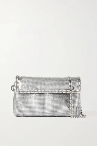 Rosantica - Stelle Crystal-embellished Chainmail Shoulder Bag - Silver