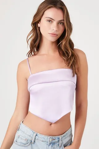 Satin Handkerchief Cropped Cami