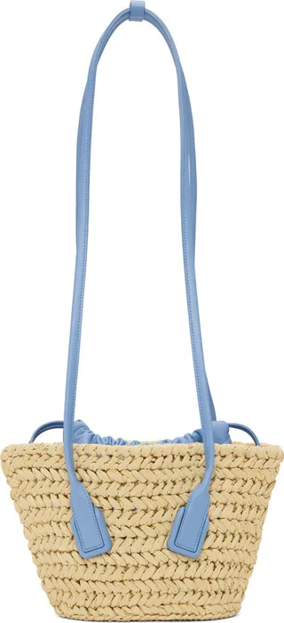 Bottega Veneta Beige & Blue Small Arco Tote