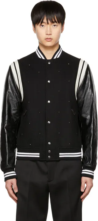 Valentino Black Rockstud Leather Jacket