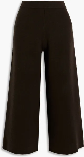 Cropped wool wide-leg pants