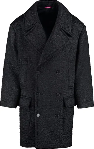 Wool Blend Double-breasted Coat