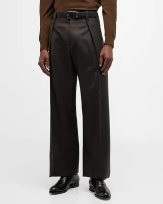 Men's Pleated Wool Trousers