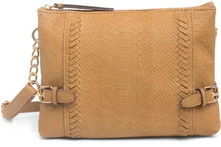 Brandy Snake Embossed Crossbody Bag