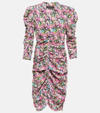 Celina floral silk-blend minidress
