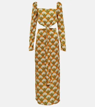 Cuarzo cutout floral maxi dress