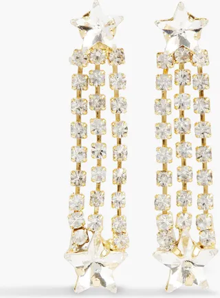 Gold-tone crystal earrings