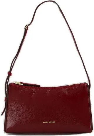 Manu Atelier Mini Prism Logo Printed Shoulder Bag