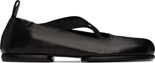 Dries Van Noten Black Leather Slippers