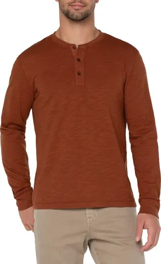 Cotton Slub Knit Henley