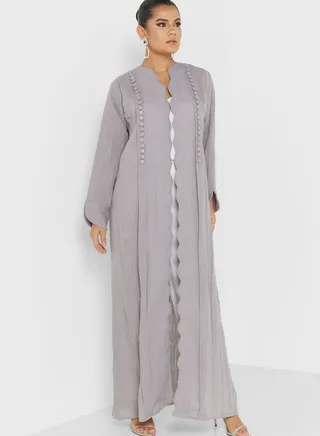 Button Detail Abaya