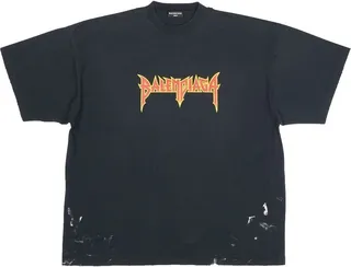 oversized metal logo-print T-shirt
