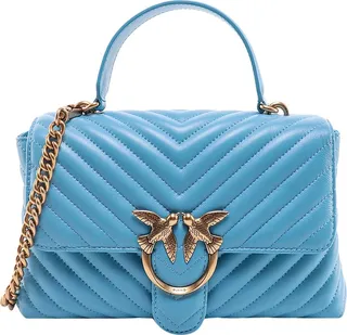 Matelassé leather handbag with Love Birds buckle
