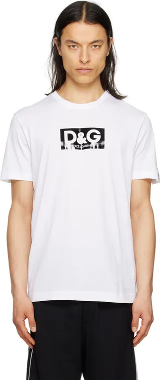 Dolce & Gabbana White Printed T-Shirt