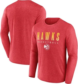 Men's Fanatics Branded Heathered Red Atlanta Hawks Where Legends Play Iconic Practice Long Sleeve T-shirt