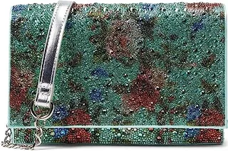 Blue by Betsey Johnson Floral Rhinestone Flap Bag (Mint Floral) Handbags