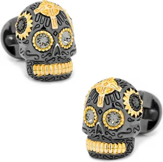 Vermeil Day of the Dead Skull Cufflinks