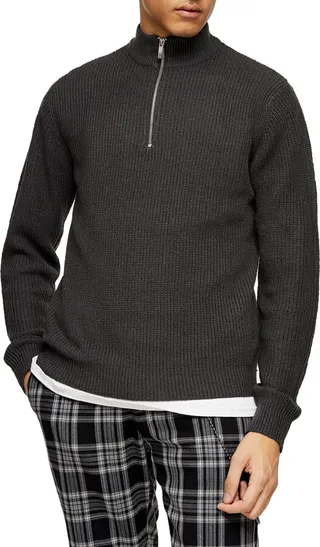 Quarter Zip Mock Neck Sweater