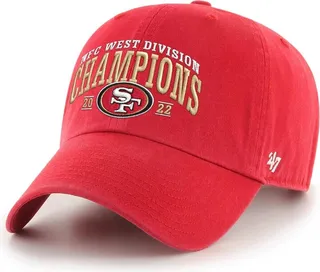Men's '47 Brand Scarlet San Francisco 49ers 2022 Nfc West Division Champions Clean Up Adjustable Hat