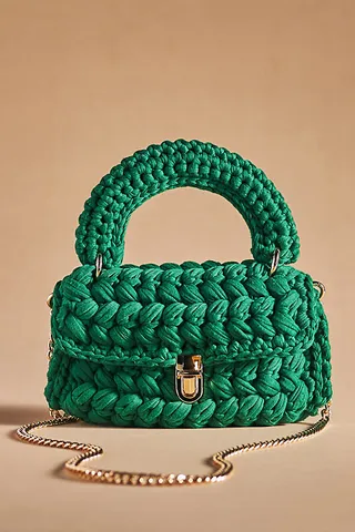 Melie Bianco Avery Knit Bag Green
