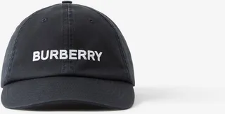 Burberry Embroidered Logo Cotton Gabardine Baseball Cap