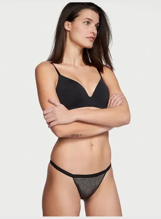 Cotton Shine Velvet V-String Panty
