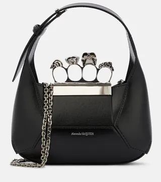 Jewelled leather tote bag