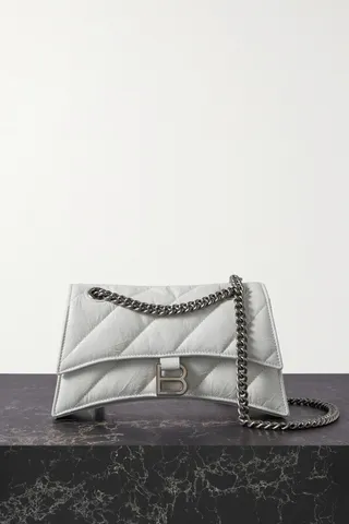 Balenciaga - Crush Small Quilted Crinkled-leather Shoulder Bag - White